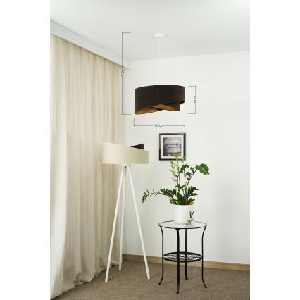 Brilagi - LED-Hängeleuchte LYRA 1xE27/15W/230V dunkelbraun/golden