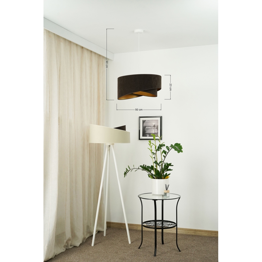 Brilagi - LED-Hängeleuchte LYRA 1xE27/15W/230V dunkelbraun/golden