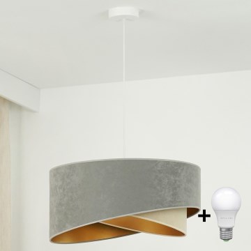 Brilagi - LED-Hängeleuchte LYRA 1xE27/15W/230V grau/beige/golden