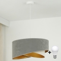 Brilagi - LED-Hängeleuchte LYRA 1xE27/15W/230V grau/cremefarben/golden