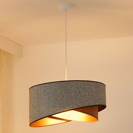 Brilagi - LED-Hängeleuchte LYRA 1xE27/15W/230V grau/cremefarben/golden