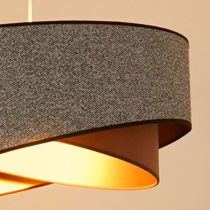 Brilagi - LED-Hängeleuchte LYRA 1xE27/15W/230V grau/cremefarben/golden