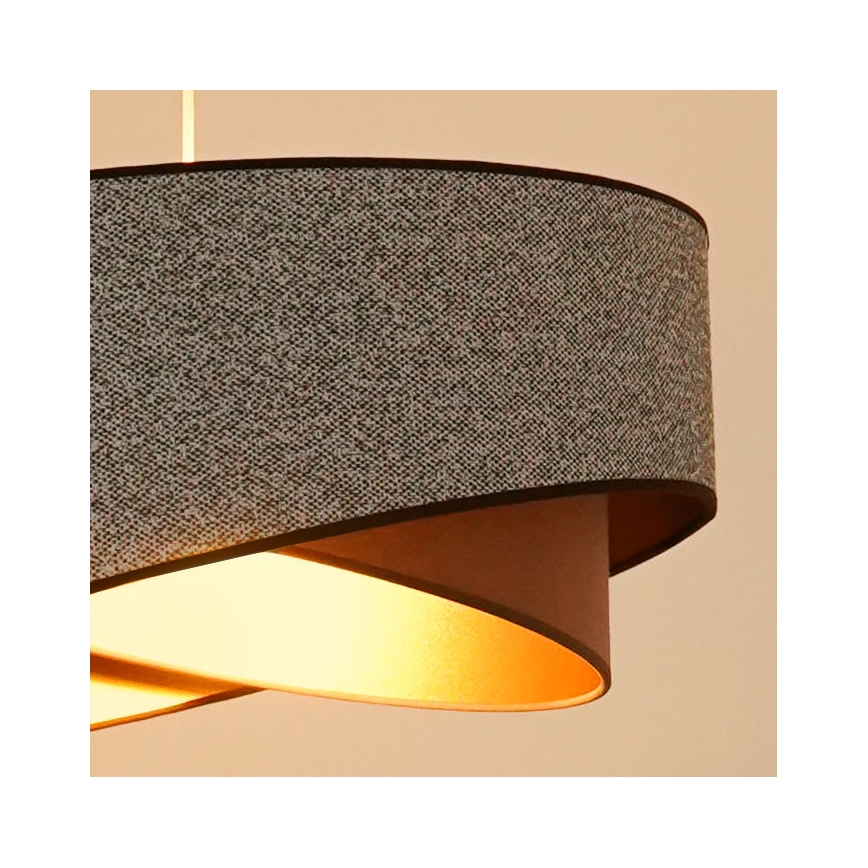 Brilagi - LED-Hängeleuchte LYRA 1xE27/15W/230V grau/cremefarben/golden