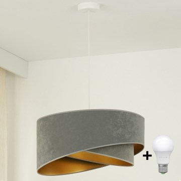 Brilagi - LED-Hängeleuchte LYRA 1xE27/15W/230V grau/golden