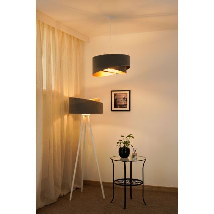 Brilagi - LED-Hängeleuchte LYRA 1xE27/15W/230V grau/golden
