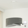 Brilagi - LED-Hängeleuchte LYRA 1xE27/15W/230V grau/weiß