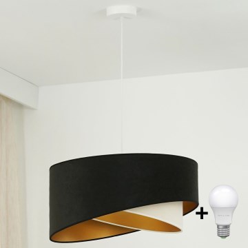 Brilagi - LED-Hängeleuchte LYRA 1xE27/15W/230V schwarz/cremefarben/golden