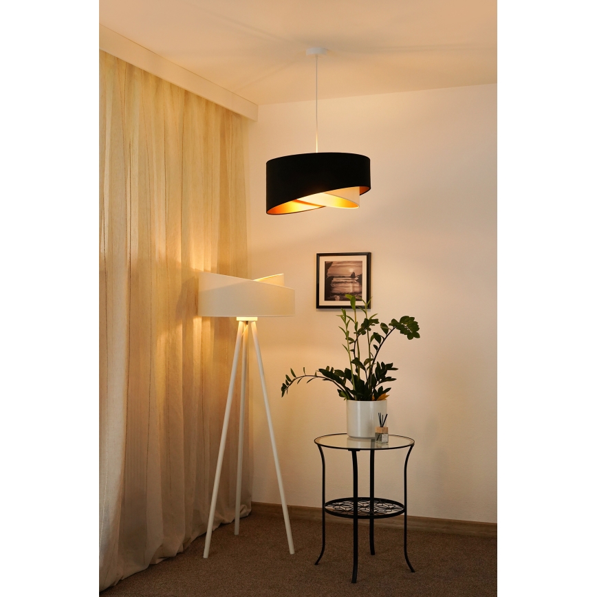 Brilagi - LED-Hängeleuchte LYRA 1xE27/15W/230V schwarz/cremefarben/golden