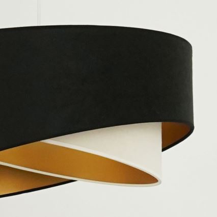 Brilagi - LED-Hängeleuchte LYRA 1xE27/15W/230V schwarz/cremefarben/golden