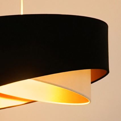 Brilagi - LED-Hängeleuchte LYRA 1xE27/15W/230V schwarz/cremefarben/golden