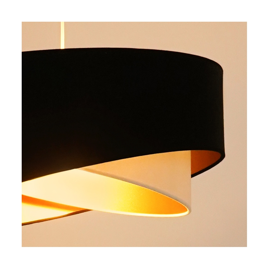 Brilagi - LED-Hängeleuchte LYRA 1xE27/15W/230V schwarz/cremefarben/golden