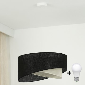 Brilagi - LED-Hängeleuchte LYRA 1xE27/15W/230V schwarz/cremefarben