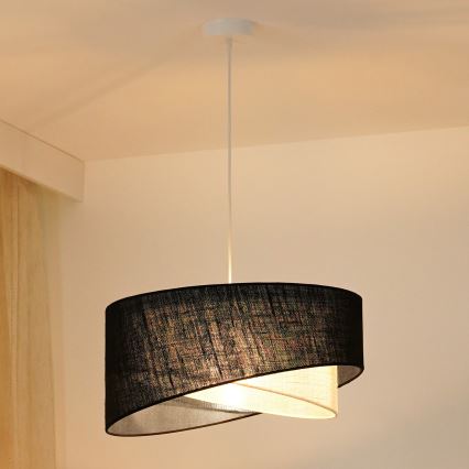 Brilagi - LED-Hängeleuchte LYRA 1xE27/15W/230V schwarz/cremefarben