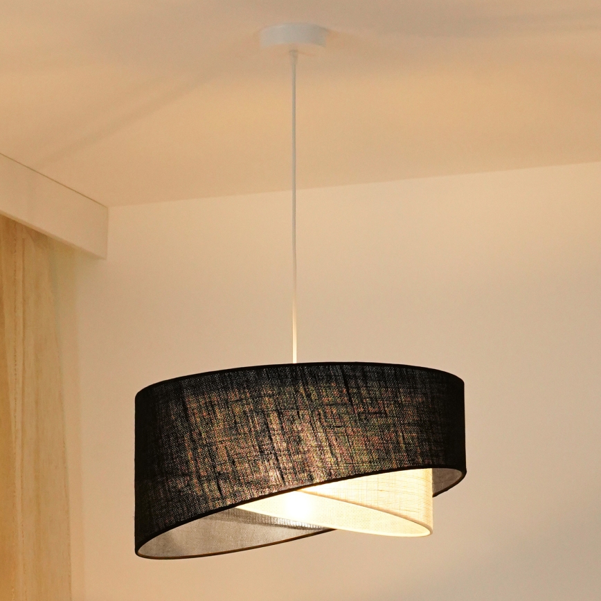 Brilagi - LED-Hängeleuchte LYRA 1xE27/15W/230V schwarz/cremefarben