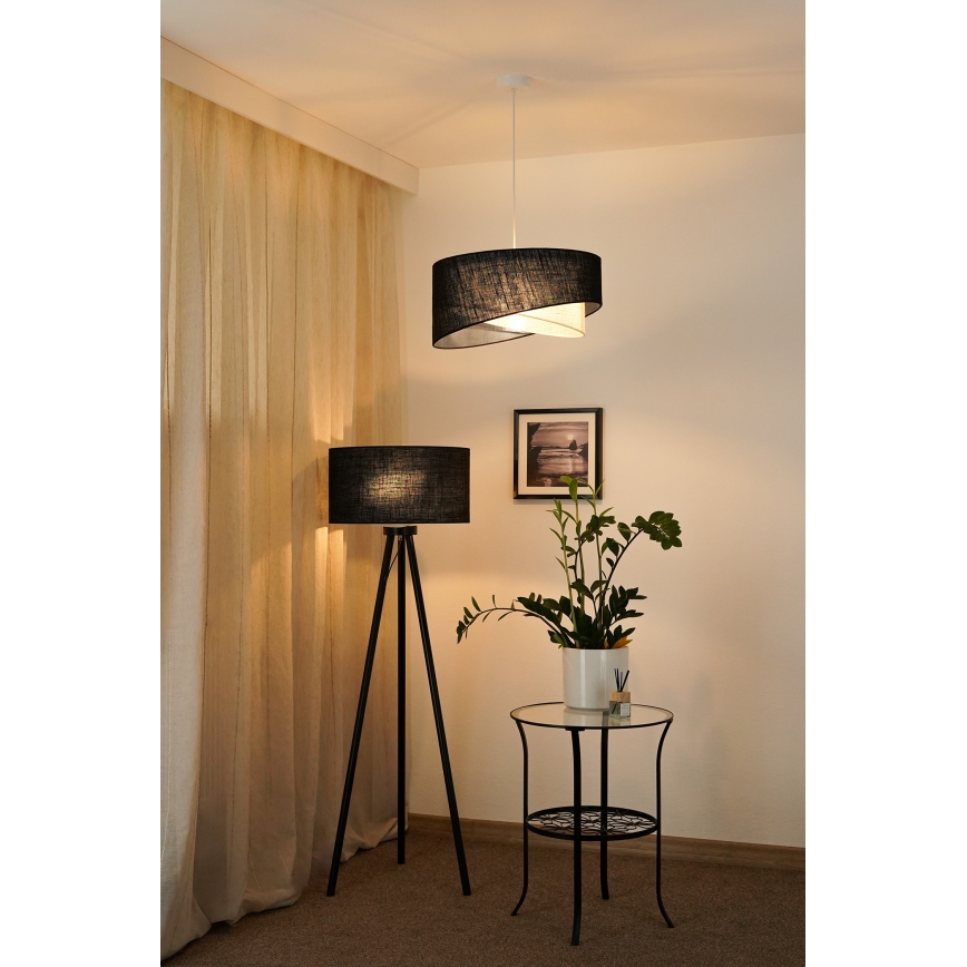 Brilagi - LED-Hängeleuchte LYRA 1xE27/15W/230V schwarz/cremefarben