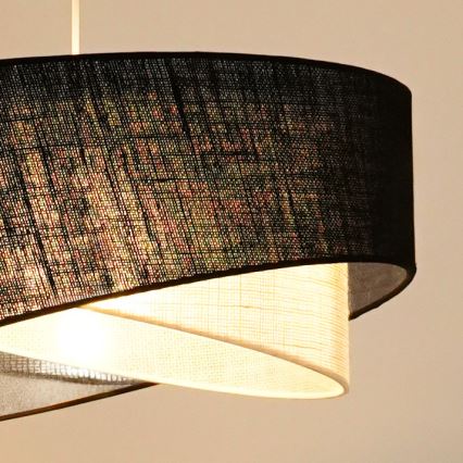 Brilagi - LED-Hängeleuchte LYRA 1xE27/15W/230V schwarz/cremefarben