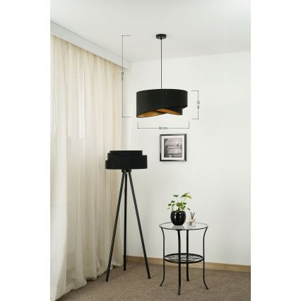 Brilagi - LED-Hängeleuchte LYRA 1xE27/15W/230V schwarz/golden