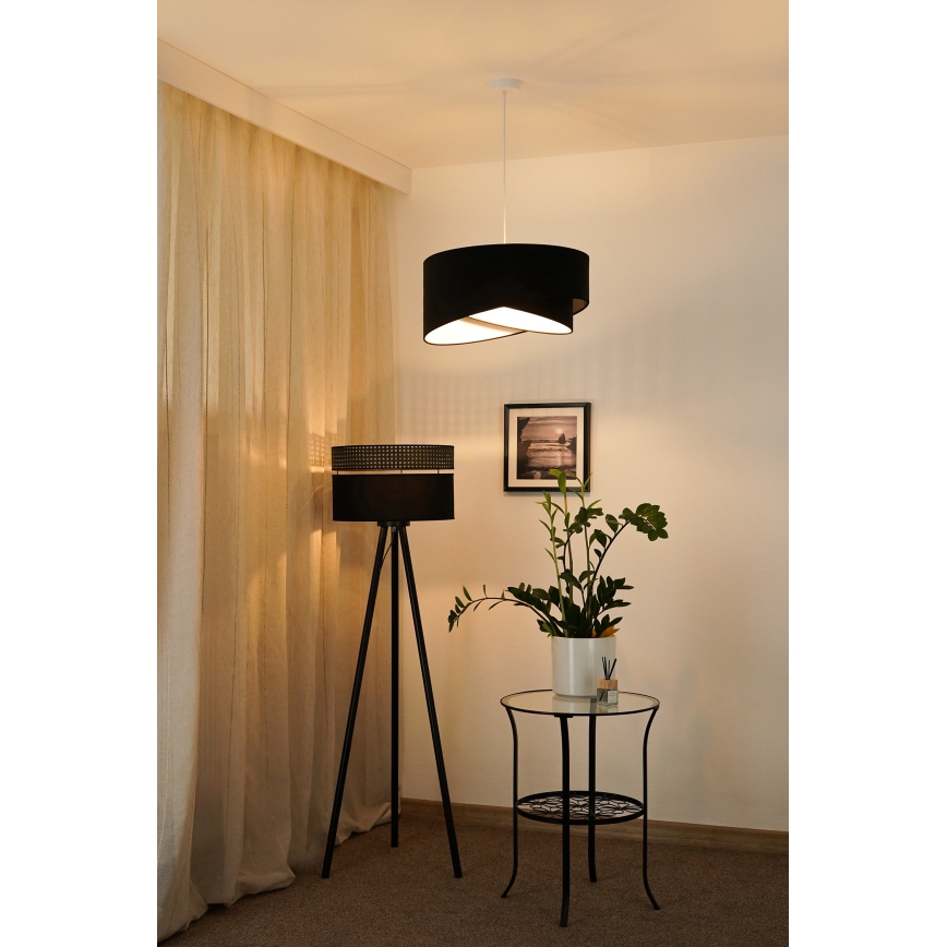 Brilagi - LED-Hängeleuchte LYRA 1xE27/15W/230V schwarz/weiß