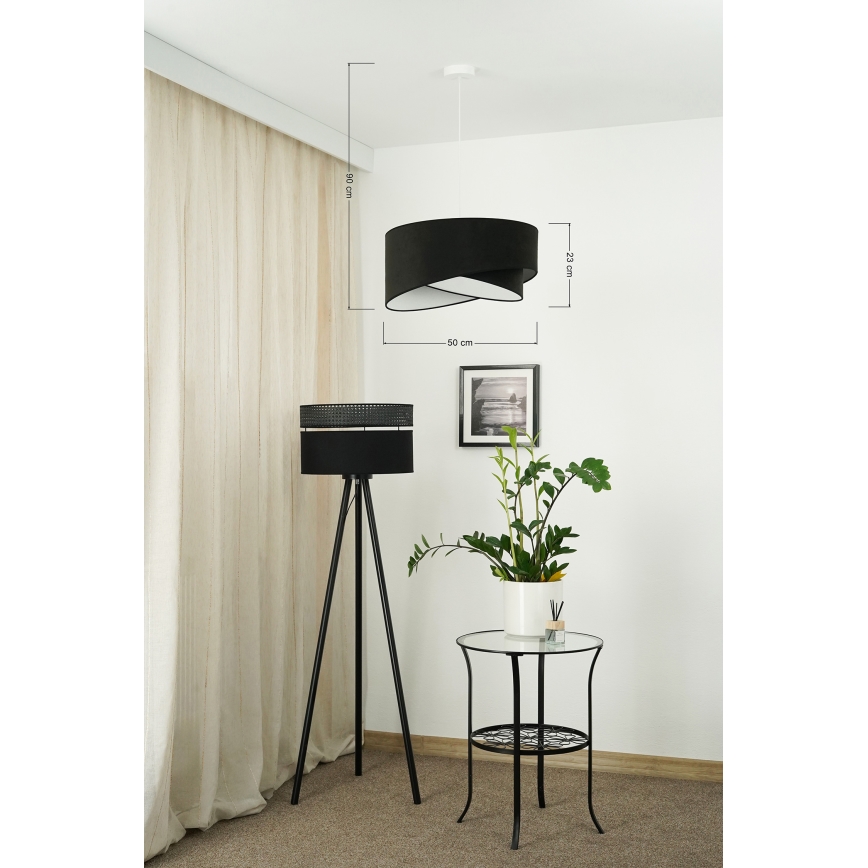 Brilagi - LED-Hängeleuchte LYRA 1xE27/15W/230V schwarz/weiß
