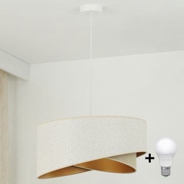 Brilagi - LED-Hängeleuchte LYRA 1xE27/15W/230V weiß/beige/golden