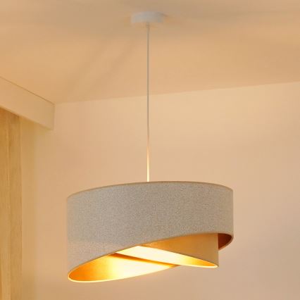 Brilagi - LED-Hängeleuchte LYRA 1xE27/15W/230V weiß/beige/golden