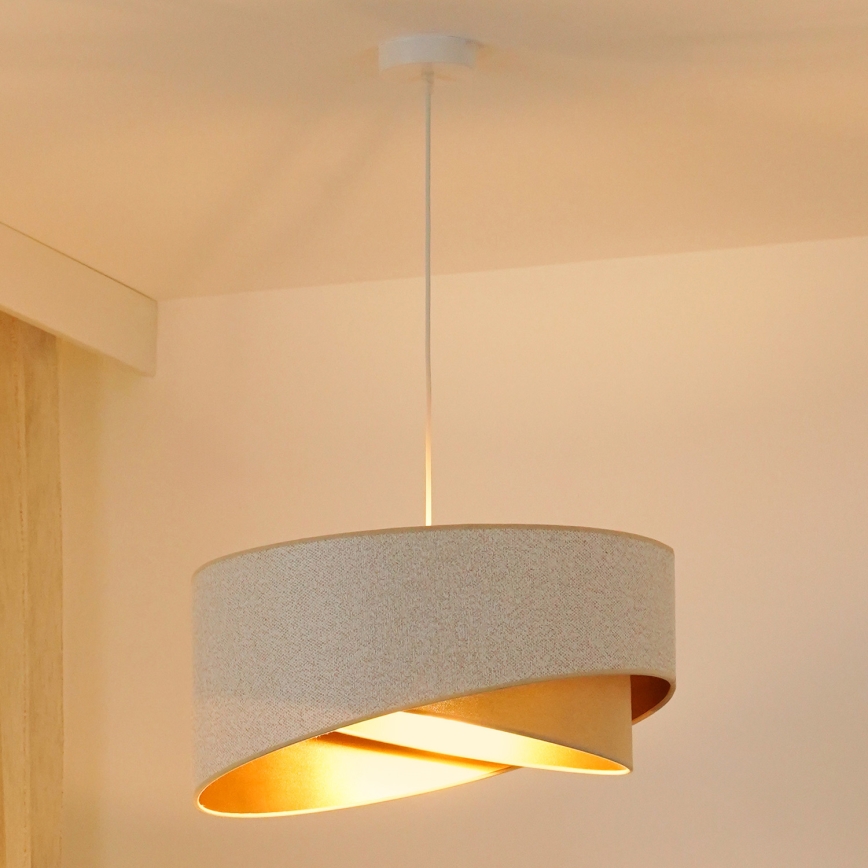 Brilagi - LED-Hängeleuchte LYRA 1xE27/15W/230V weiß/beige/golden