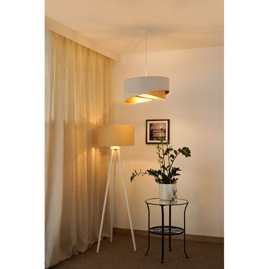 Brilagi - LED-Hängeleuchte LYRA 1xE27/15W/230V weiß/beige/golden