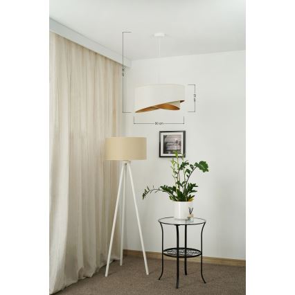 Brilagi - LED-Hängeleuchte LYRA 1xE27/15W/230V weiß/beige/golden