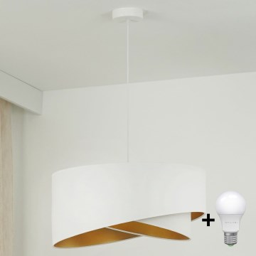 Brilagi - LED-Hängeleuchte LYRA 1xE27/15W/230V weiß/golden
