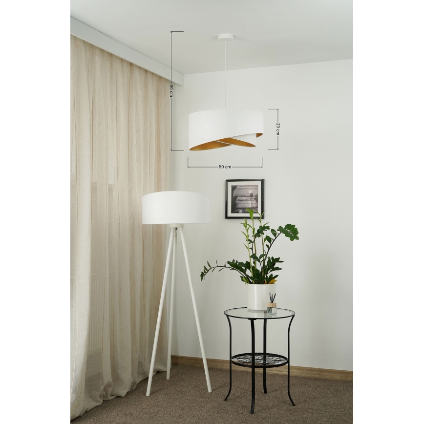 Brilagi - LED-Hängeleuchte LYRA 1xE27/15W/230V weiß/golden
