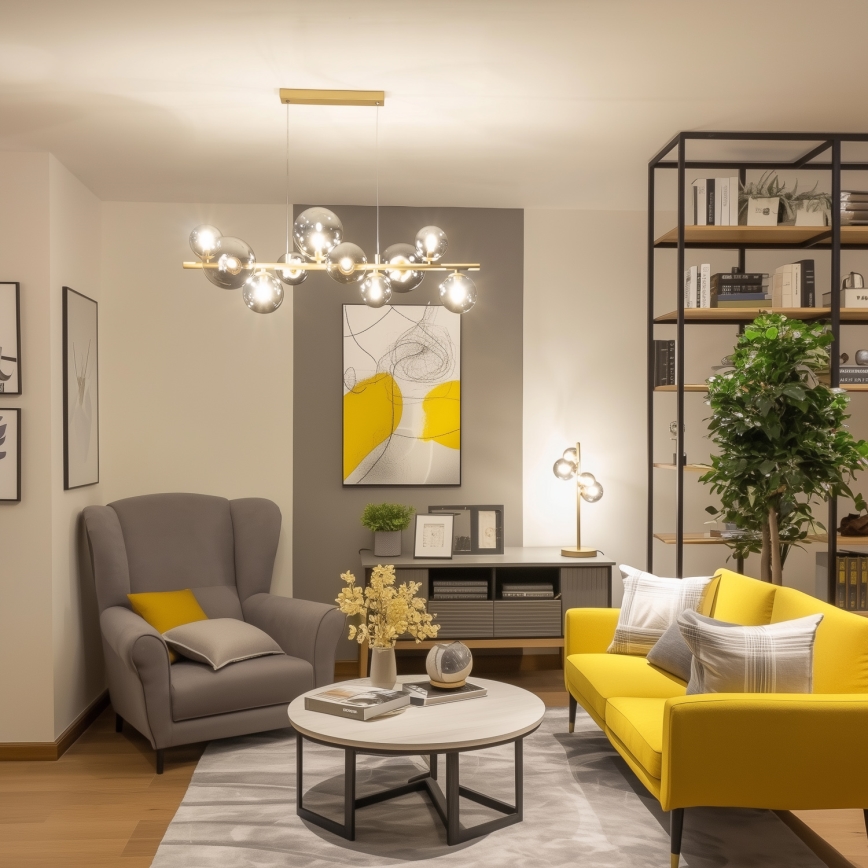 Brilagi - LED-Hängeleuchte MILLA 10xG9/3W/230V golden/rauchig