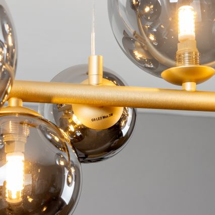 Brilagi - LED-Hängeleuchte MILLA 10xG9/3W/230V golden/rauchig