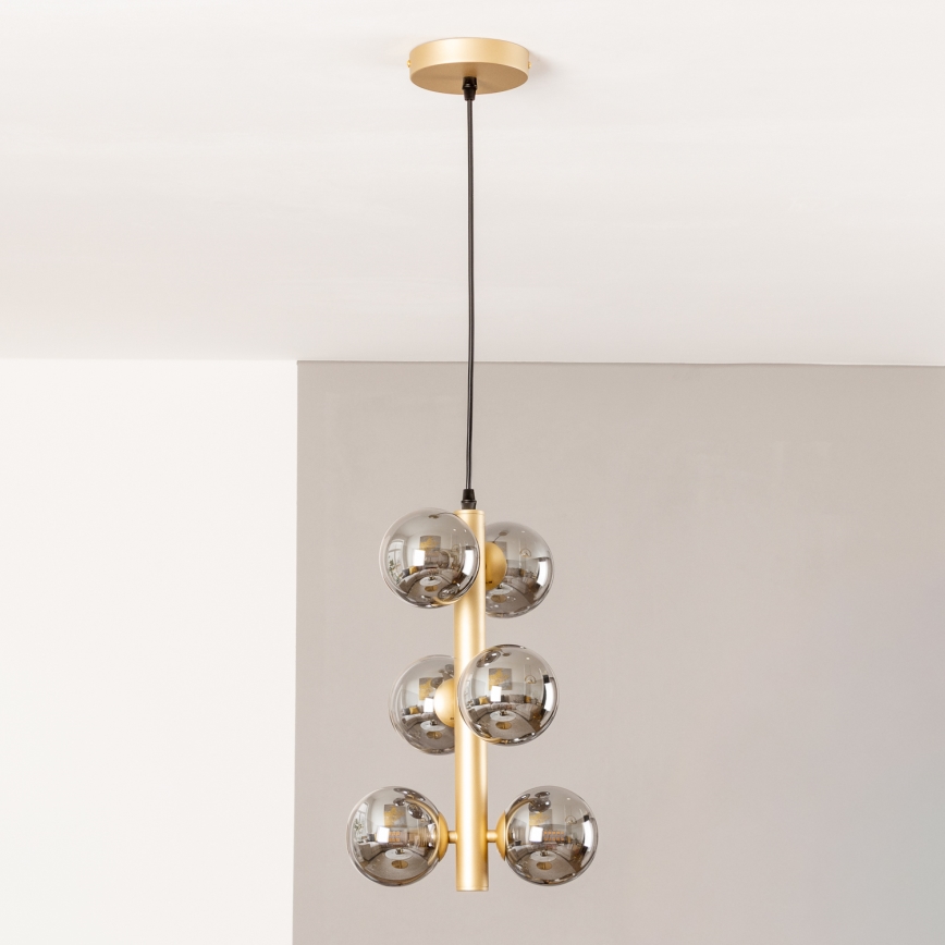 Brilagi - LED-Hängeleuchte MILLA 6xG9/3W/230V golden/rauchig