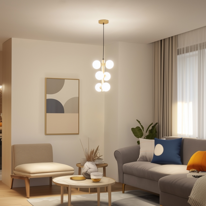 Brilagi - LED-Hängeleuchte MILLA 6xG9/3W/230V golden/weiß