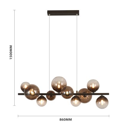 Brilagi - LED-Hängeleuchte MILLA an Kabel 10xG9/3W/230V braun/rauchbraun