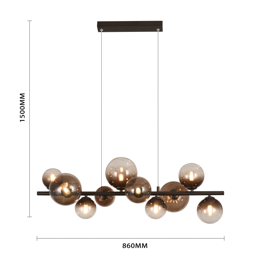 Brilagi - LED-Hängeleuchte MILLA an Kabel 10xG9/3W/230V braun/rauchbraun