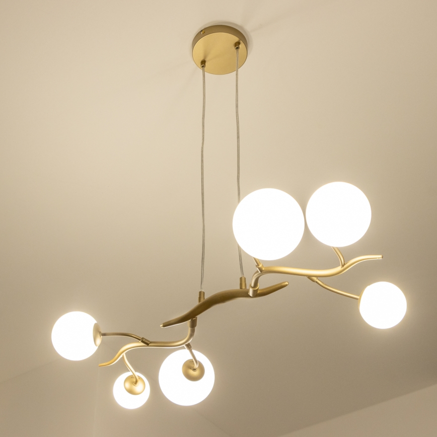 Brilagi - LED-Hängeleuchte MISTEL 6xG9/3W/230V golden/weiß