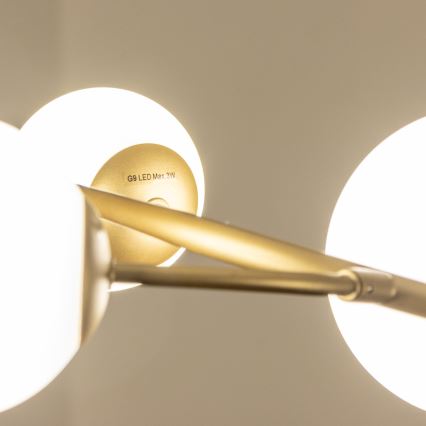 Brilagi - LED-Hängeleuchte MISTEL 6xG9/3W/230V golden/weiß