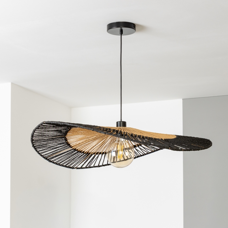 Brilagi - LED-Hängeleuchte mit Kabelaufhängung CERIA BOHO 1xE27/40W/230V Ø 80 cm schwarz/braun