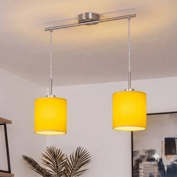 Brilagi - LED-Hängeleuchte NUBILA an Kabel, 2x E27/60W/230V, gelb