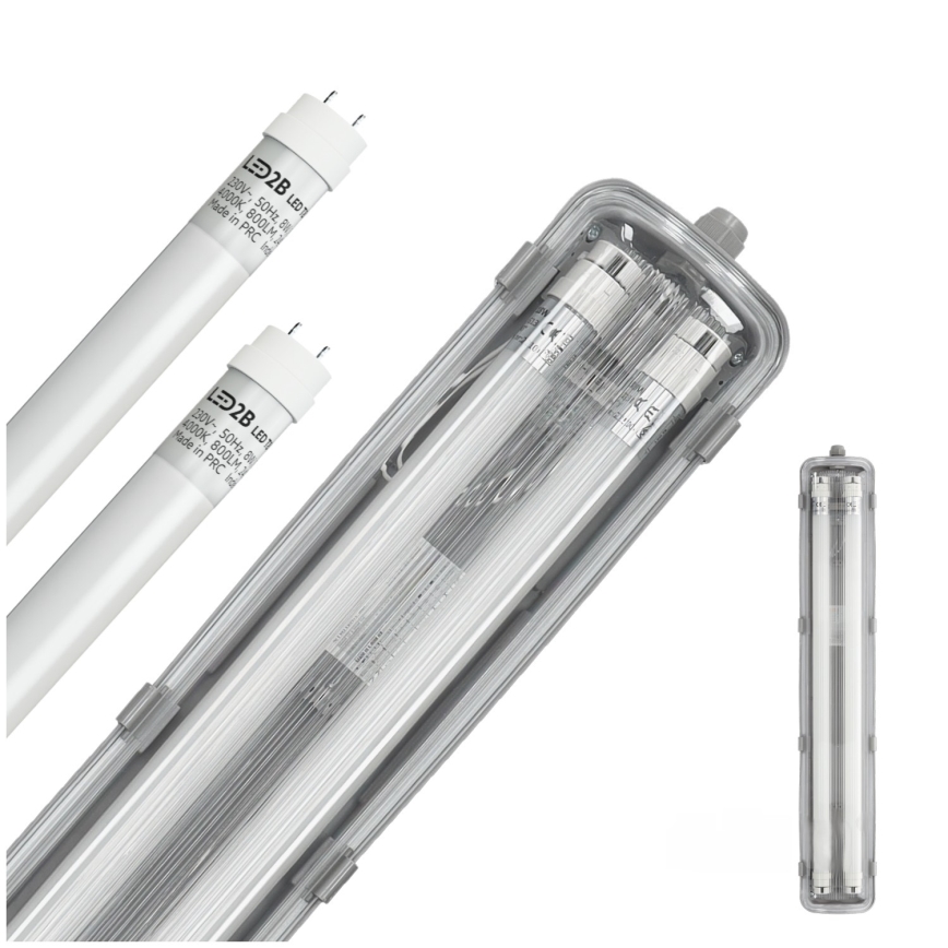 Brilagi - LED-Hochleistungs-Leuchtstofflampe OPTIMA T8 2xG13/9W/230V 4000K IP65 67,5 cm