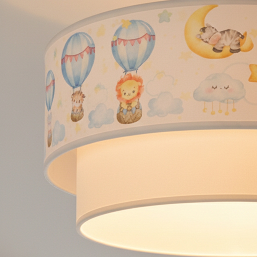 Brilagi - LED Kinderzimmer-Deckenleuchte BOBO 1xE27/10W/230V Ø 40 cm weiß/beige/Tiermotive