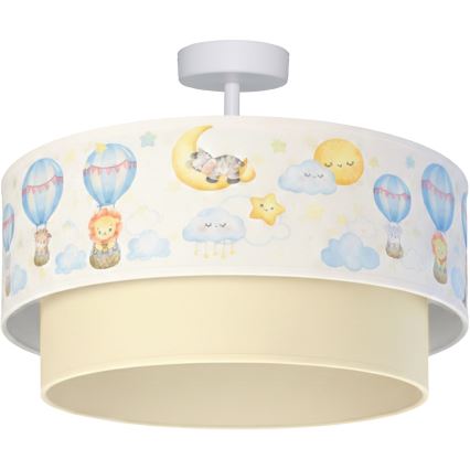 Brilagi-LED Kinder-Aufbau-Deckenleuchte BOBO 1xE27/60W/230V Ø 40 cm weiß/beige/Tiermotiv