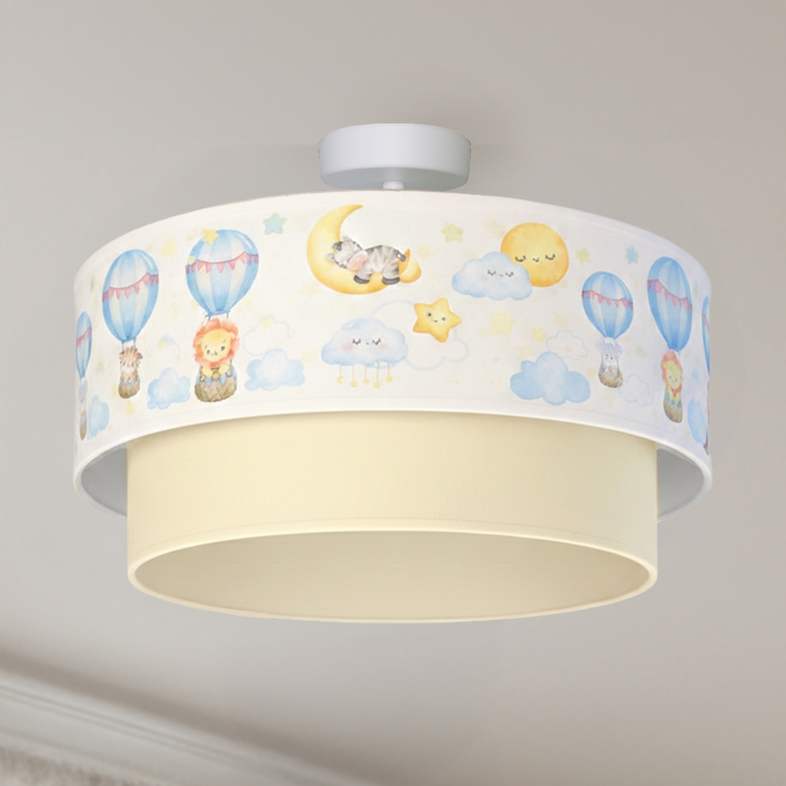 Brilagi-LED Kinder-Aufbau-Deckenleuchte BOBO 1xE27/60W/230V Ø 40 cm weiß/beige/Tiermotiv