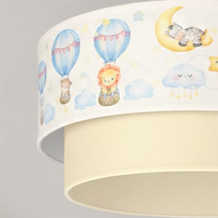 Brilagi-LED Kinder-Aufbau-Deckenleuchte BOBO 1xE27/60W/230V Ø 40 cm weiß/beige/Tiermotiv