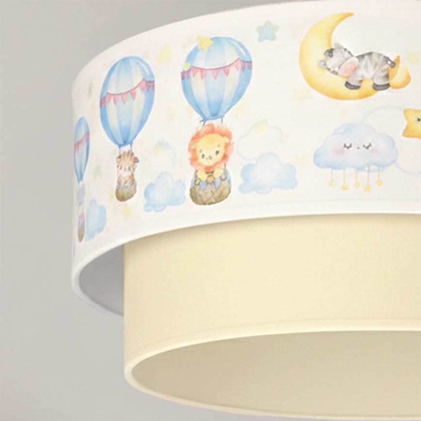 Brilagi-LED Kinder-Aufbau-Deckenleuchte BOBO 1xE27/60W/230V Ø 40 cm weiß/beige/Tiermotiv