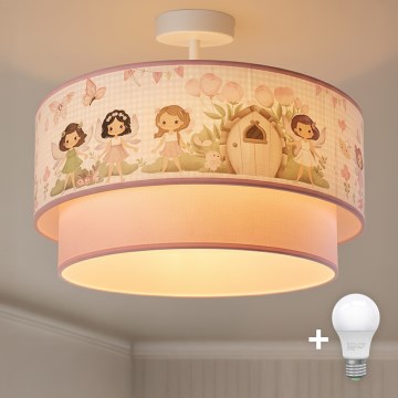 Brilagi - LED Kinder-Aufputz-Deckenleuchte BOBO 1xE27/10W/230V Ø 40 cm rosa/Feen