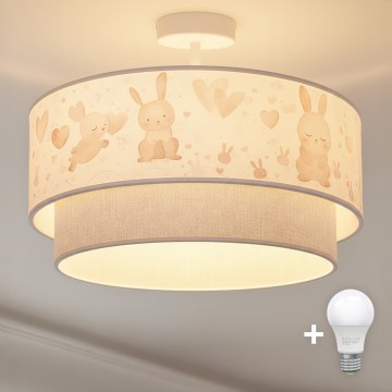 Brilagi-LED Kinder-Aufputz-Deckenleuchte BOBO 1xE27/60W/230V Ø 40 cm creme/grau/königsblau
