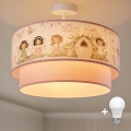 Brilagi - LED Kinder-Aufputz-Deckenleuchte BOBO 1xE27/60W/230V Ø 40 cm rosa/Feen