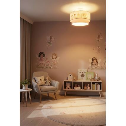 Brilagi - LED Kinder-Aufputz-Deckenleuchte BOBO 1xE27/60W/230V Ø 40 cm rosa/Feen